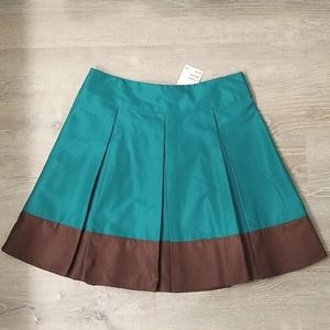 H&M Teal Turquoise Brown Colorblock Skirt size 8